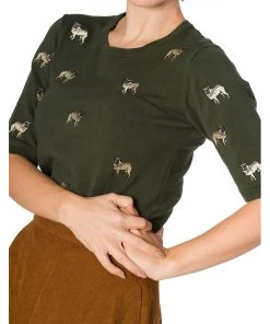 New In Banned Pug Dog 40's Jumper Green