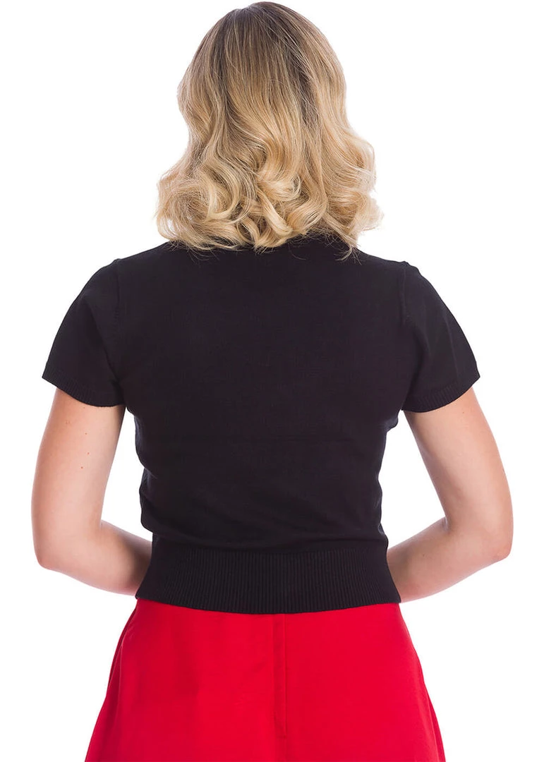 Banned Cherry Berry 50's Jumper Black New In