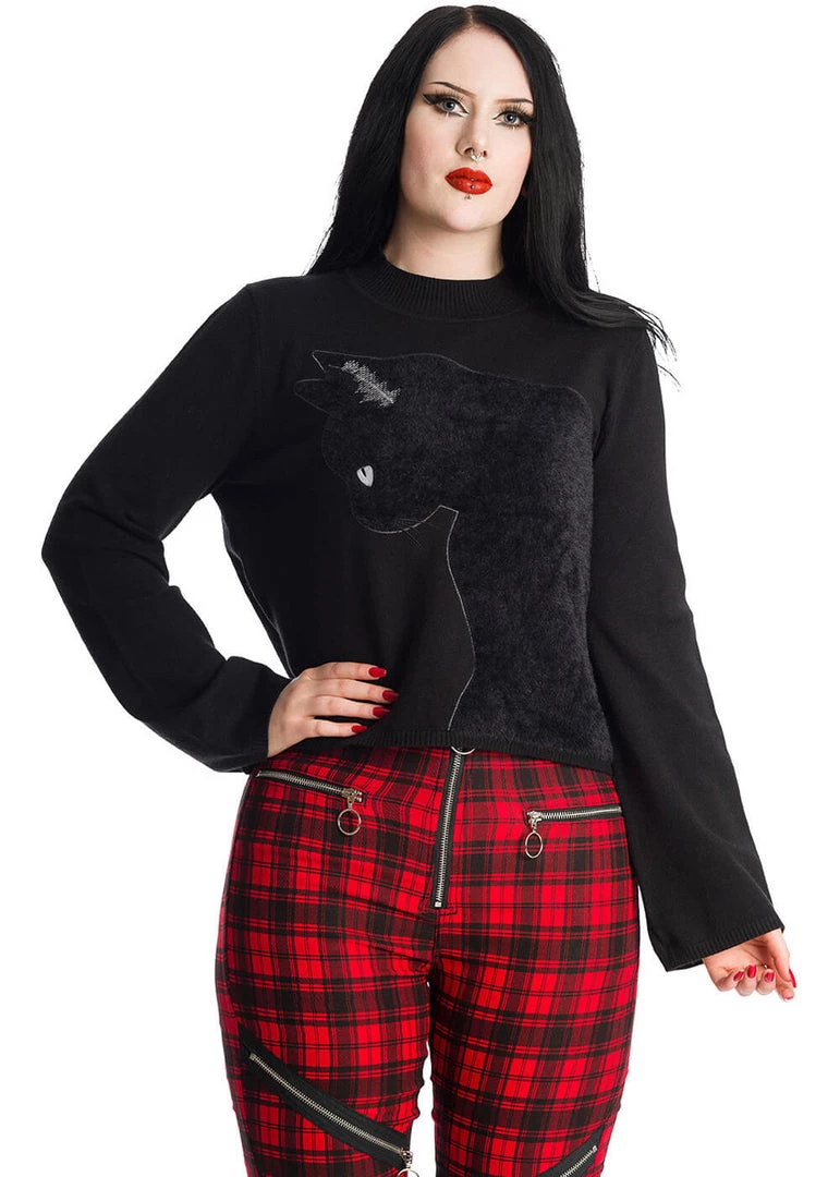 Banned Sabrina Cat Jumper Black New In
