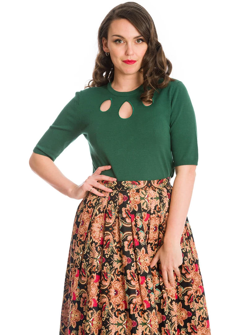 Banned Marilyn Knit 50's Jumper Green