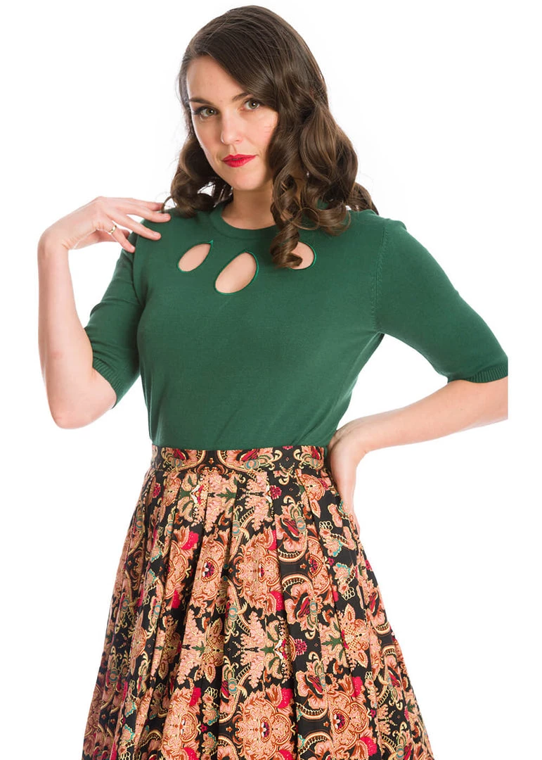 Banned Marilyn Knit 50's Jumper Green