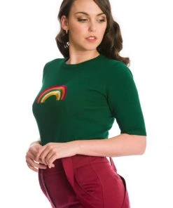 Banned Rainbow Winter 60's Jumper Green