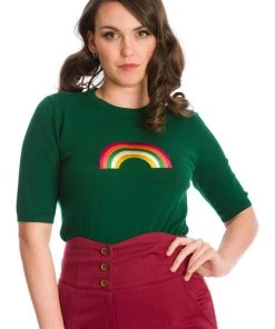 Banned Rainbow Winter 60's Jumper Green