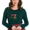 New In Banned Stitch & Sew 40's Jumper Green