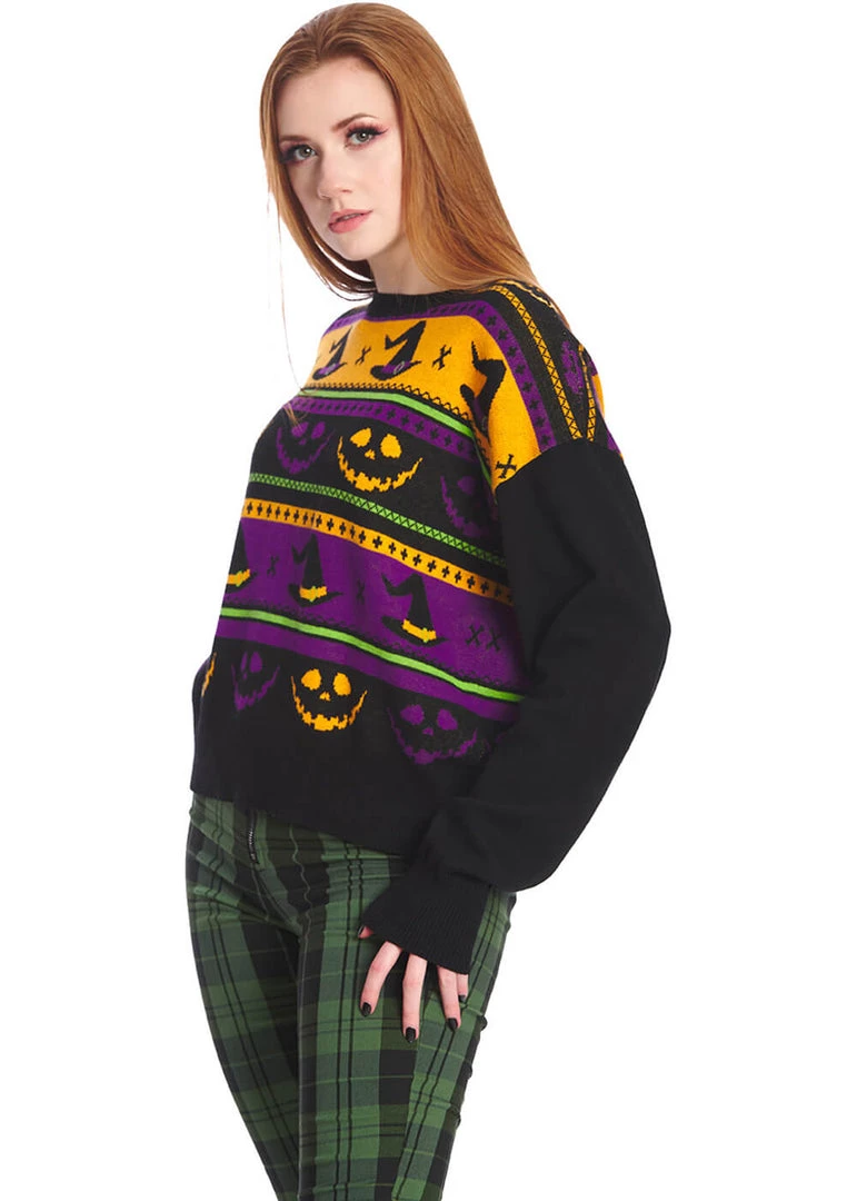 New In Banned Pumpkin 50's Jumper Black