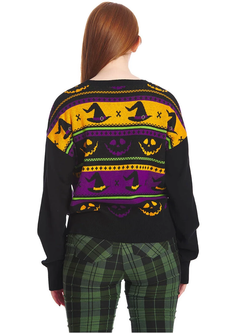 New In Banned Pumpkin 50's Jumper Black