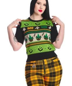 Banned Spooky Boo 50's Jumper Black New In