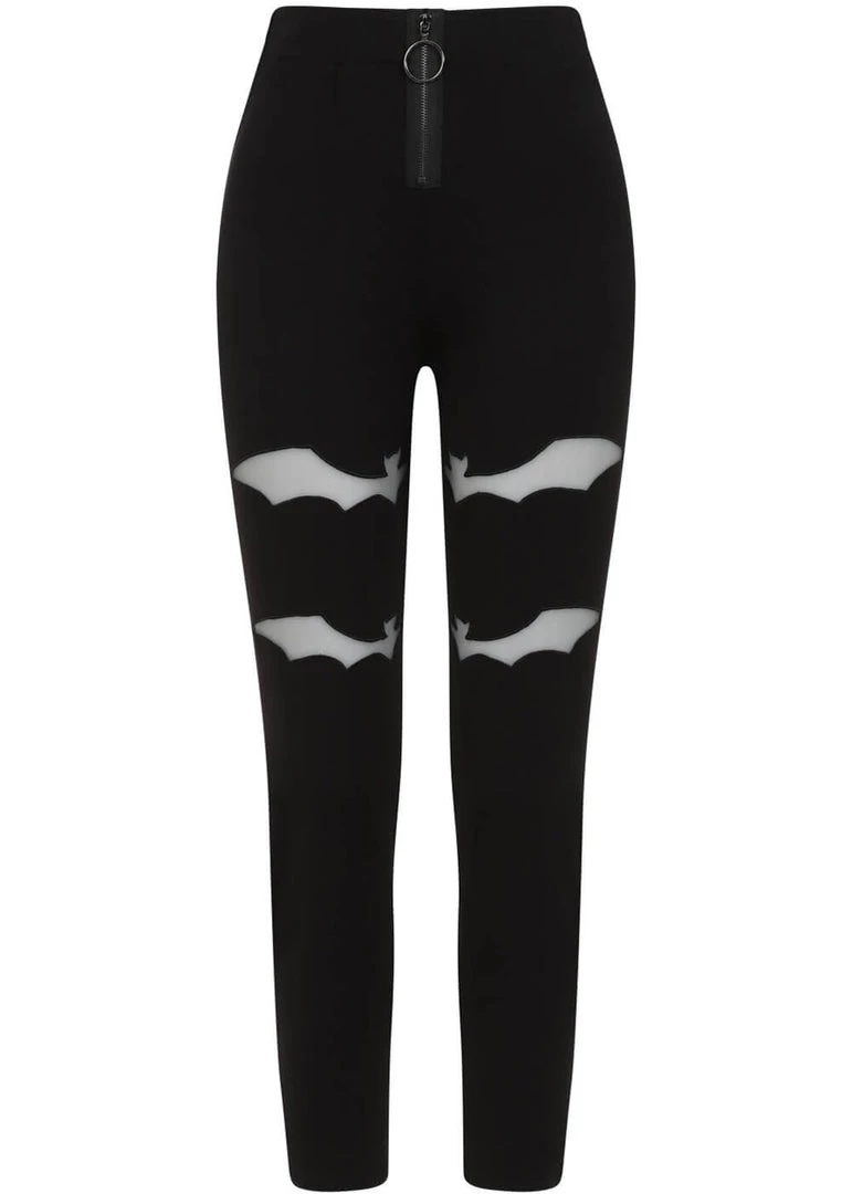 New In Banned Philomena Bat 80's Leggings Black