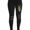 New In Banned Zombie Hand Leggings Black