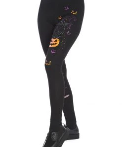 New In Banned Spell On Me Cat Leggings Black