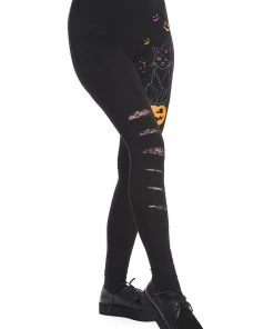 New In Banned Spell On Me Cat Leggings Black