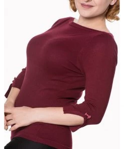 Banned Addicted 50's Sweater Burgundy Red New In