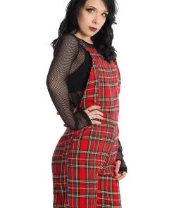 Banned Lifes Too Short Tartan Playsuit Red New In
