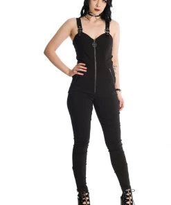 New In Banned Dolores 80's Jumpsuit Black