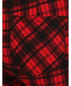 Banned Lenore Tartan 80's Jumpsuit Red New In