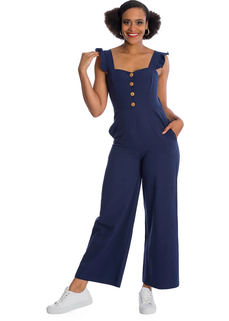 Banned Cute Culotte 60's Jumpsuit Navyblue New In