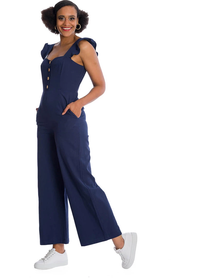 Banned Cute Culotte 60's Jumpsuit Navyblue New In