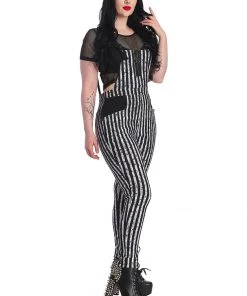 Banned Spooky Nightwalks Jumpsuit Black White