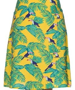 Banned Toucan All Over 50's A-Line Skirt Yellow
