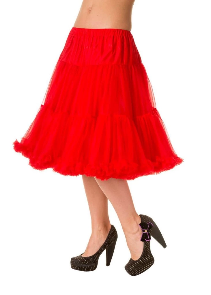 New In Banned 50's Petticoat Knee Length Red