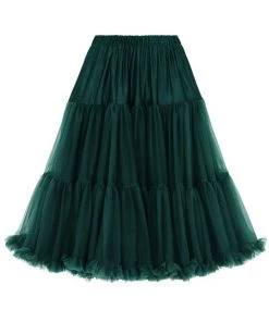 Banned 50's Petticoat Lang Dark Green New In