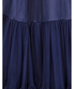 New In Banned 50's Petticoat Long Night Blue
