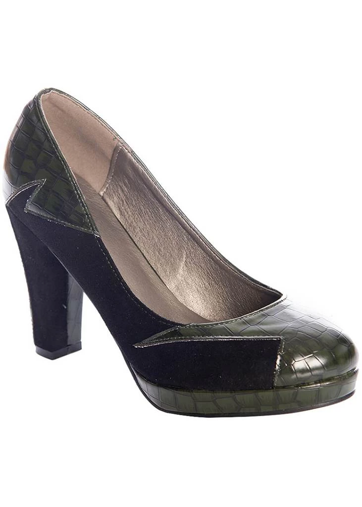 Banned Bloom At Night 60's Pumps Green Black New In