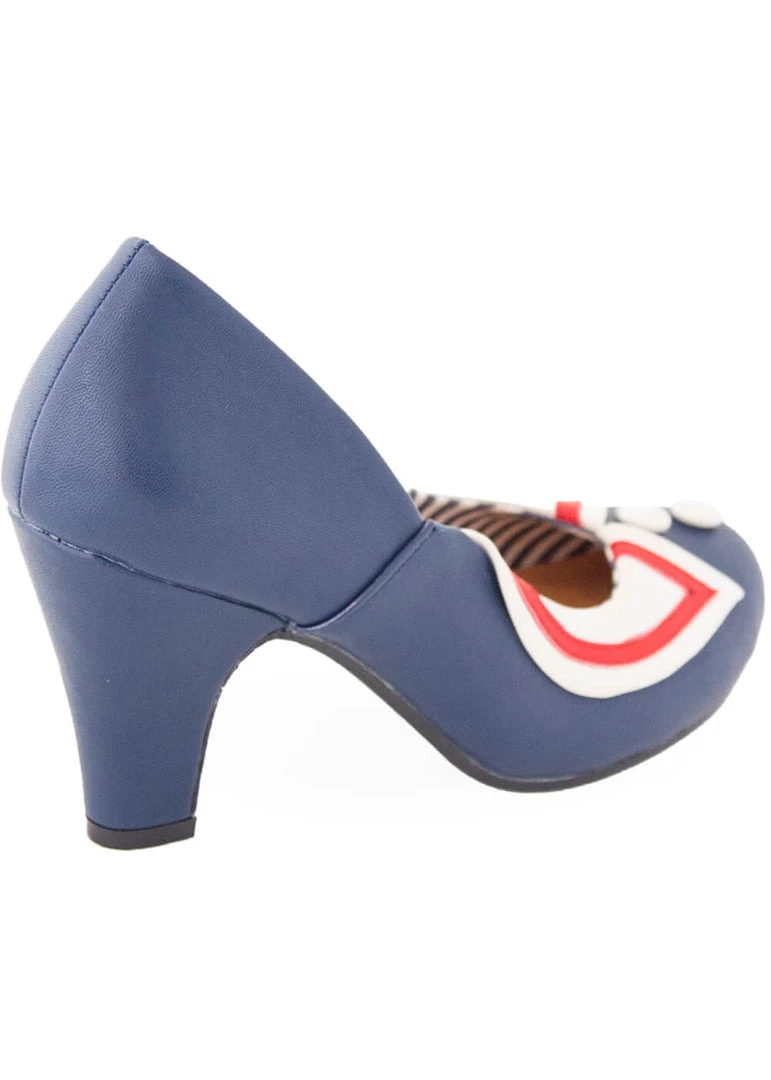 New In Banned Titanic Sailor 40's Pumps Navy Blue