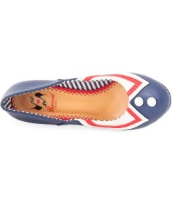 New In Banned Titanic Sailor 40's Pumps Navy Blue