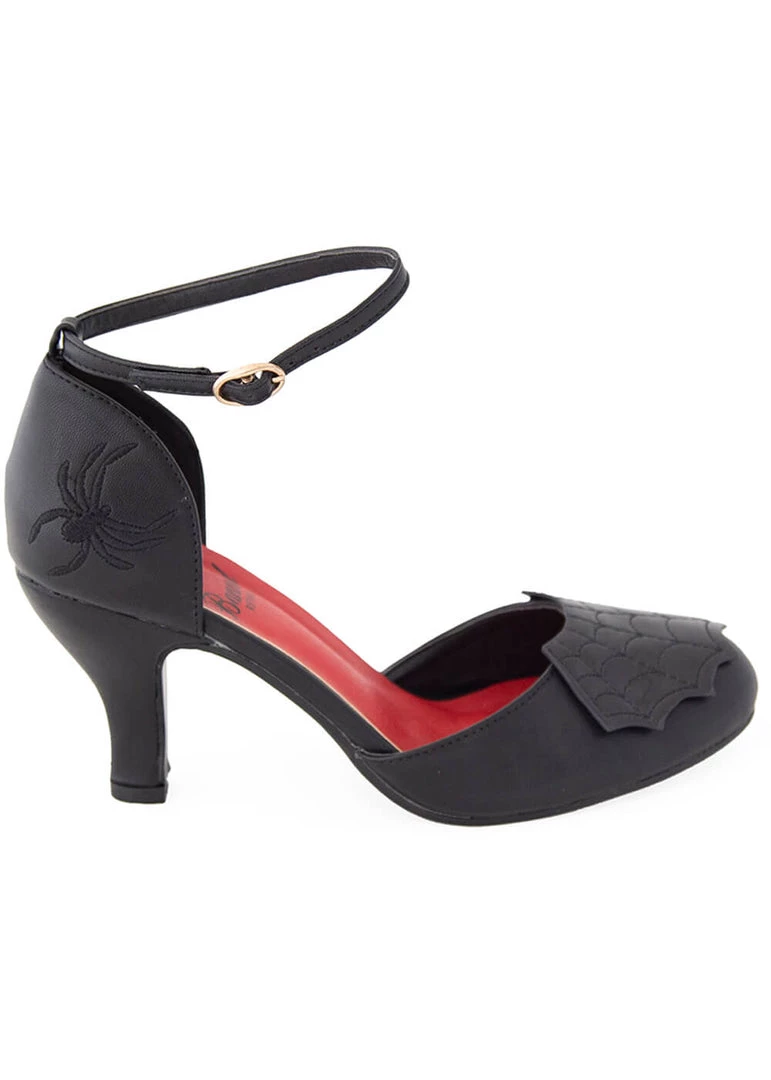 Banned Femme Fatale Spiderweb 50's Pumps Black