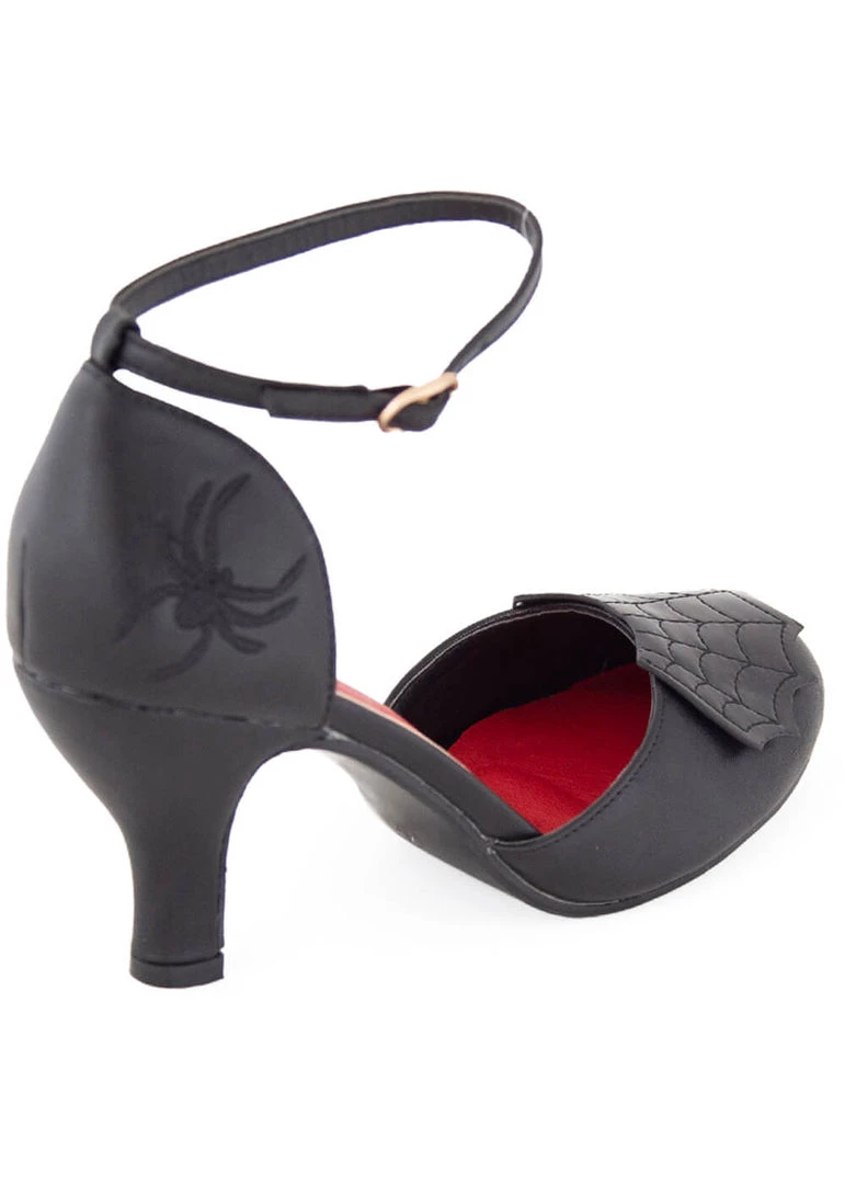 Banned Femme Fatale Spiderweb 50's Pumps Black
