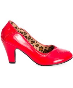 Banned Bettylou Heart 50's Patent Heels Red New In