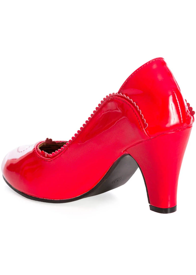 Banned Bettylou Heart 50's Patent Heels Red New In
