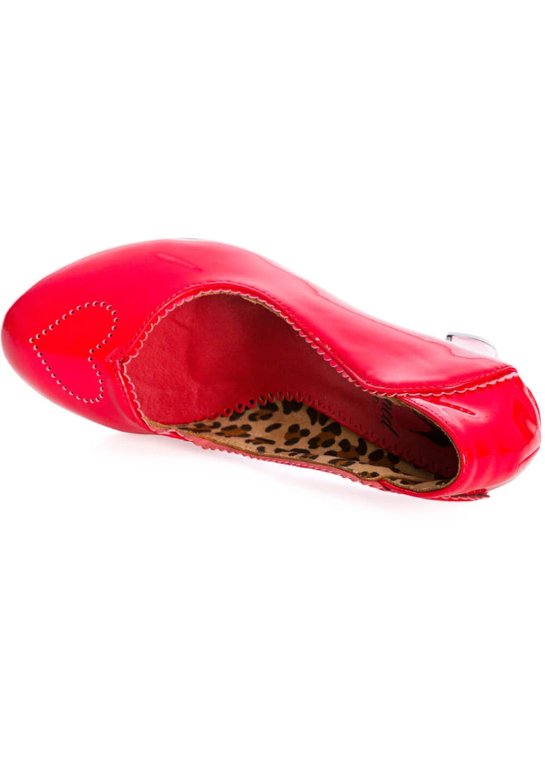 Banned Bettylou Heart 50's Patent Heels Red New In