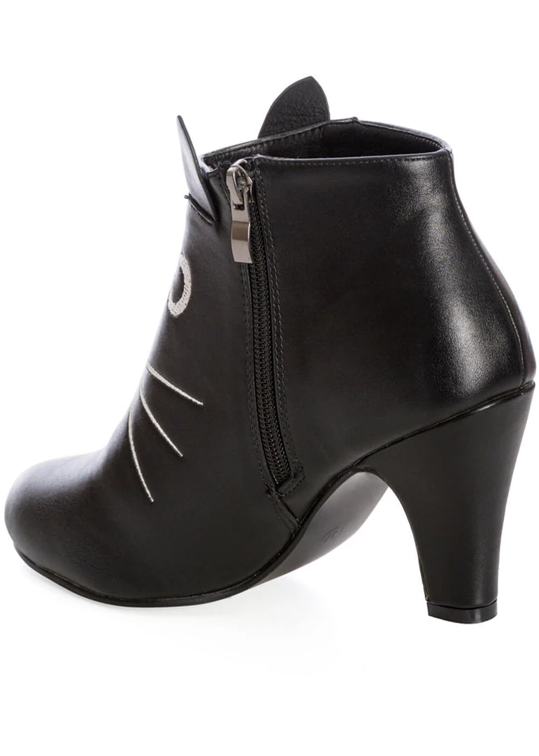Banned Wild Thing Cat 50's Ankle Boots Black