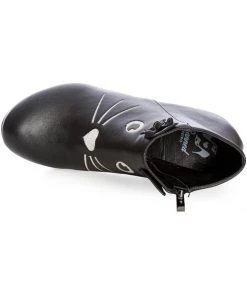 Banned Wild Thing Cat 50's Ankle Boots Black