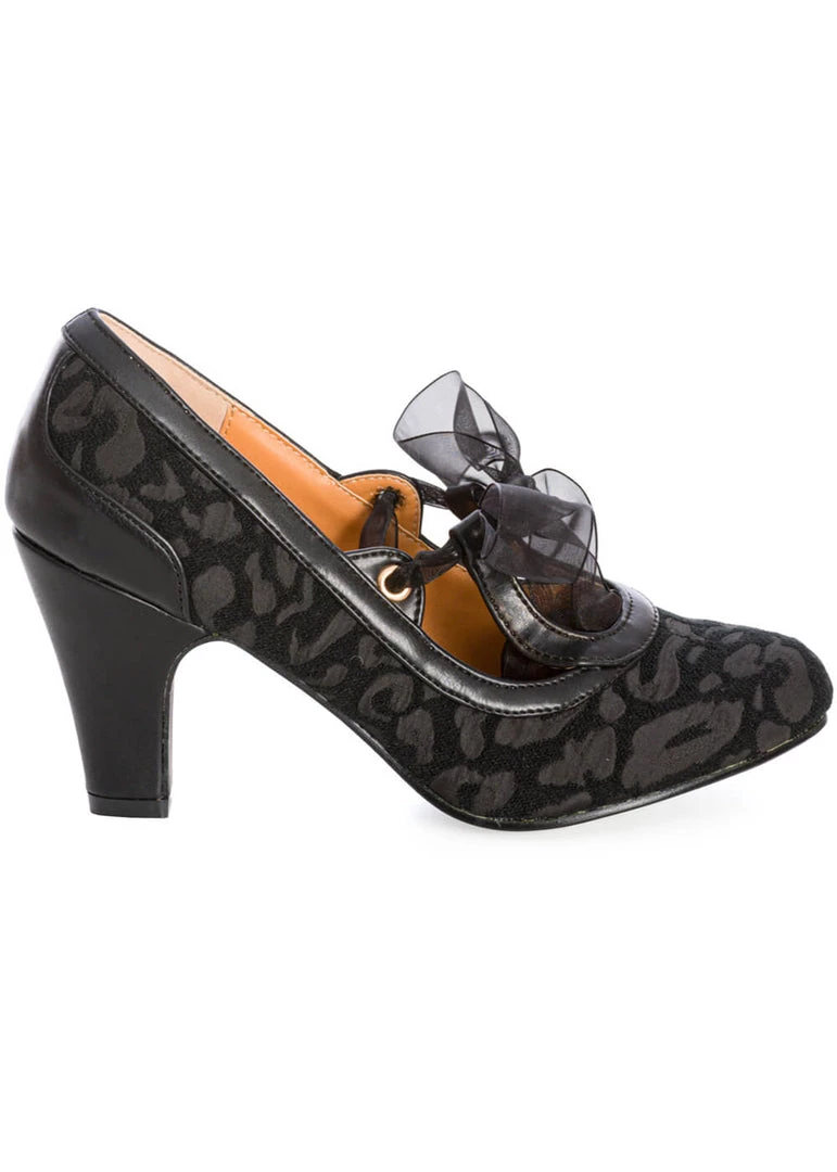 Banned Uptown Girl Leopard 40's Pumps Black