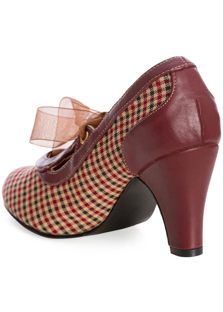 New In Banned Uptown Girl Check 40's Pumps Brown