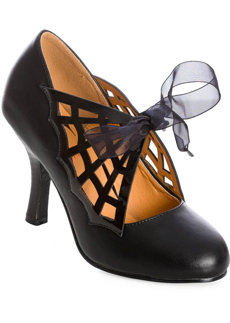 Banned Twilight Time Spiderweb 50's Pumps Black New In