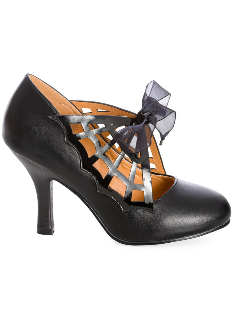 Banned Twilight Time Spiderweb 50's Pumps Black New In