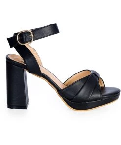 New In Banned Escapism Cameron 70's Sandals Pumps Black