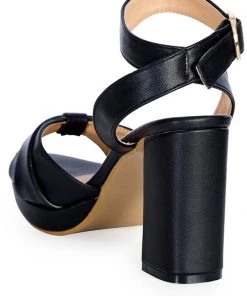 New In Banned Escapism Cameron 70's Sandals Pumps Black