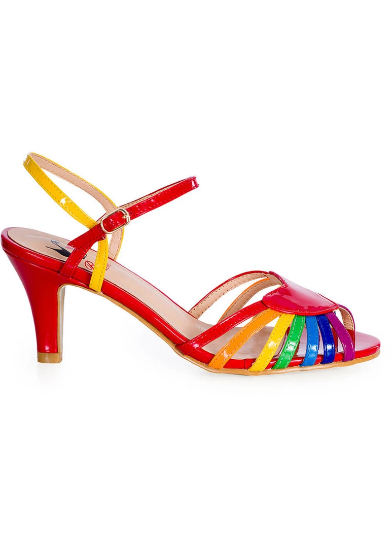 New In Banned Fantasy April Rainbow Sandals Pumps Red