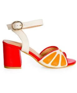 Banned Juicy Lee Orange 50's Sandals Orange New In
