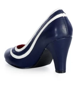 New In Banned Nautical Kelly Lee Sailor 50's Pumps Navyblue