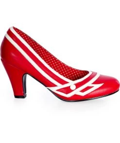 New In Banned Nautical Kelly Lee Sailor 50's Pumps Red