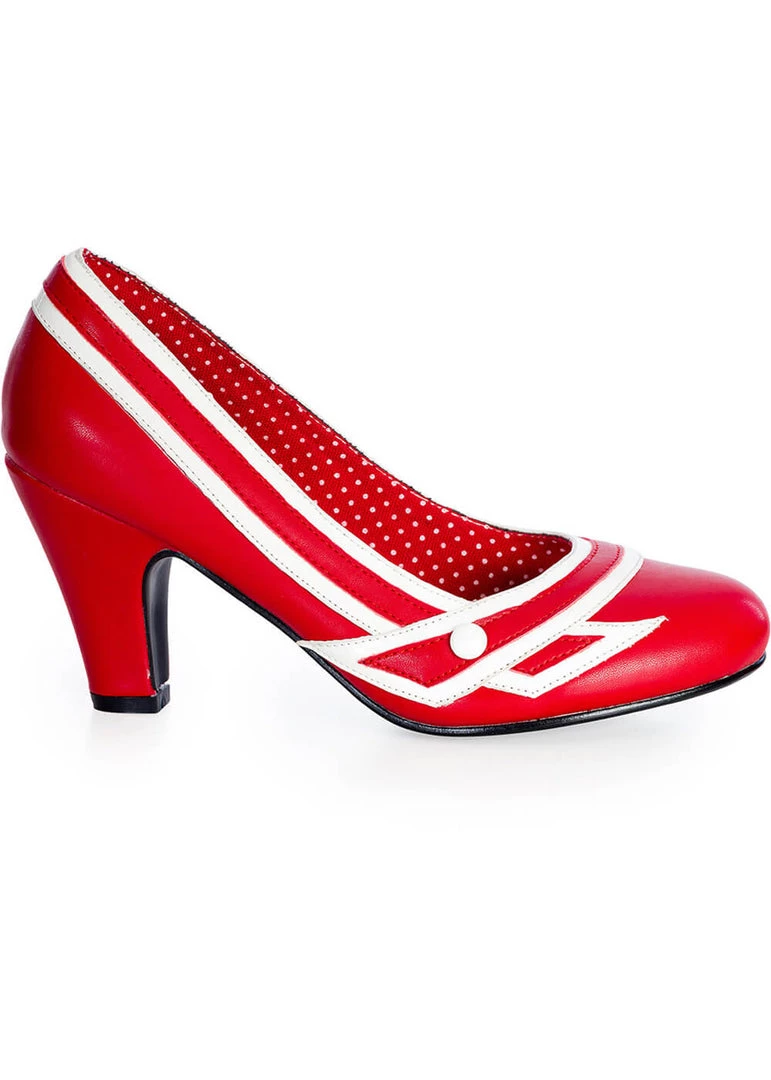 New In Banned Nautical Kelly Lee Sailor 50's Pumps Red