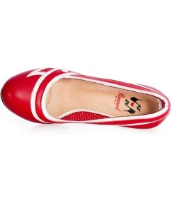 New In Banned Nautical Kelly Lee Sailor 50's Pumps Red