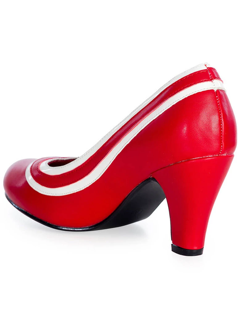 New In Banned Nautical Kelly Lee Sailor 50's Pumps Red