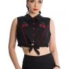 Banned Death By Skull Cherry 50's Blouse Black